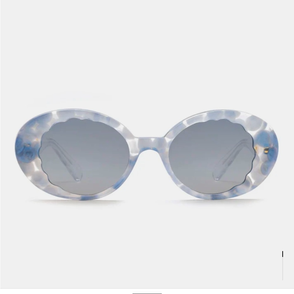 KREWE Oval Marbled Pearl Blue Sunglasses